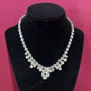 ALBERT WEISS Clear Rhinestone Statement NECKLACE